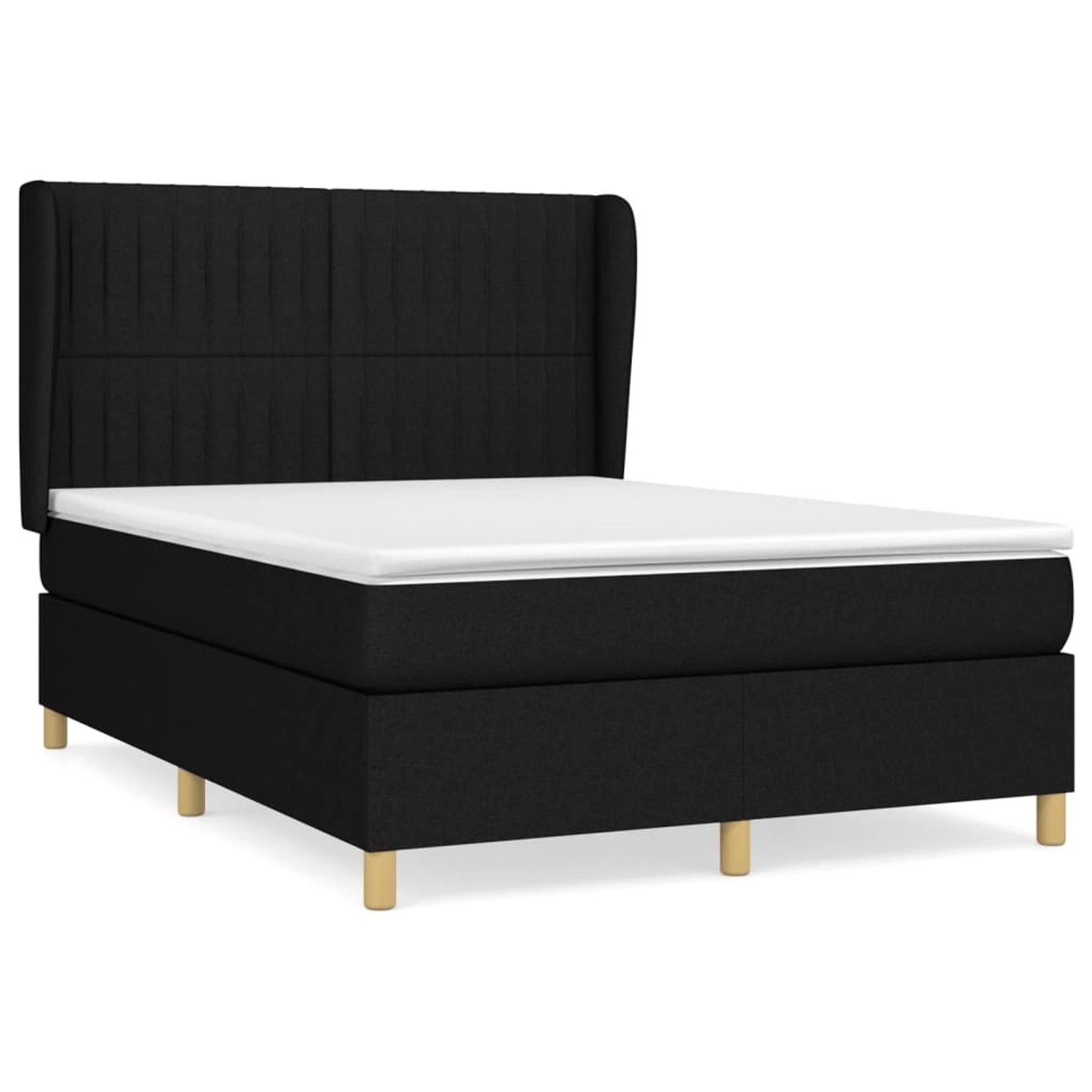 vidaXL Boxspringbett mit Matratze Schwarz 140x190 cm Stoff1372775 günstig online kaufen