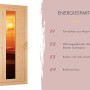 Detailaufnahme der Energiespartür für Karibu Saunahaus Arvi 3 aus naturbelassener Fichte mit Isolierglas.