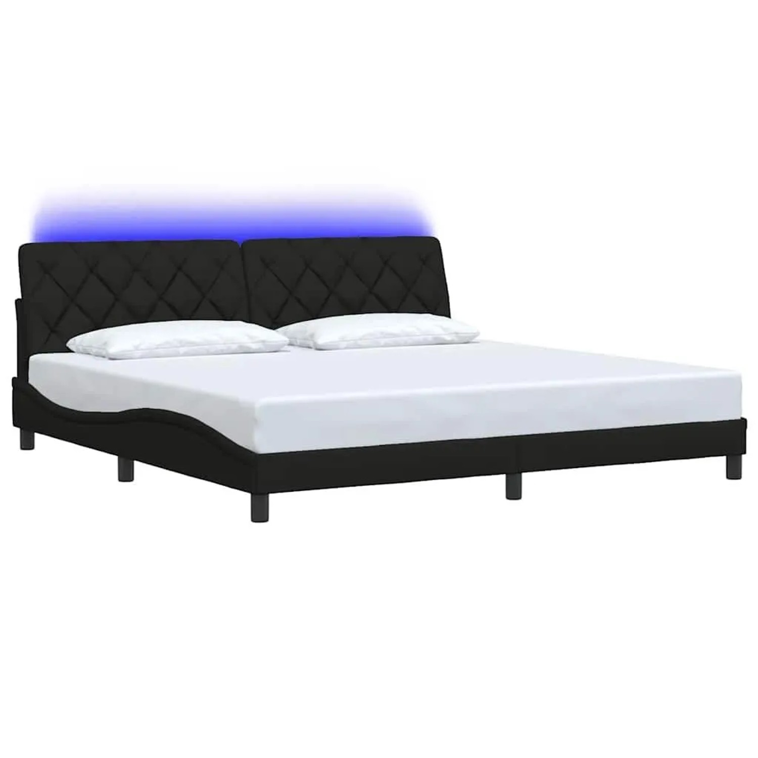 vidaXL Bettgestell mit LED Ohne Matratze Schwarz 200x200 cm Stoff 3310694 günstig online kaufen