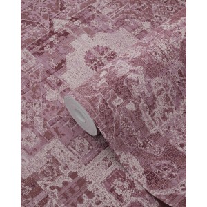 ESTAhome Tapete Orientalisches Kelim-Patchwork Dunkelviolett 50 X 900 Cm - 131362