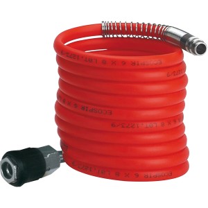 Einhell Druckluftschlauch, rot, 4 m lang, Teil des 5-tlg. Profi-Sets für Kompressoren.