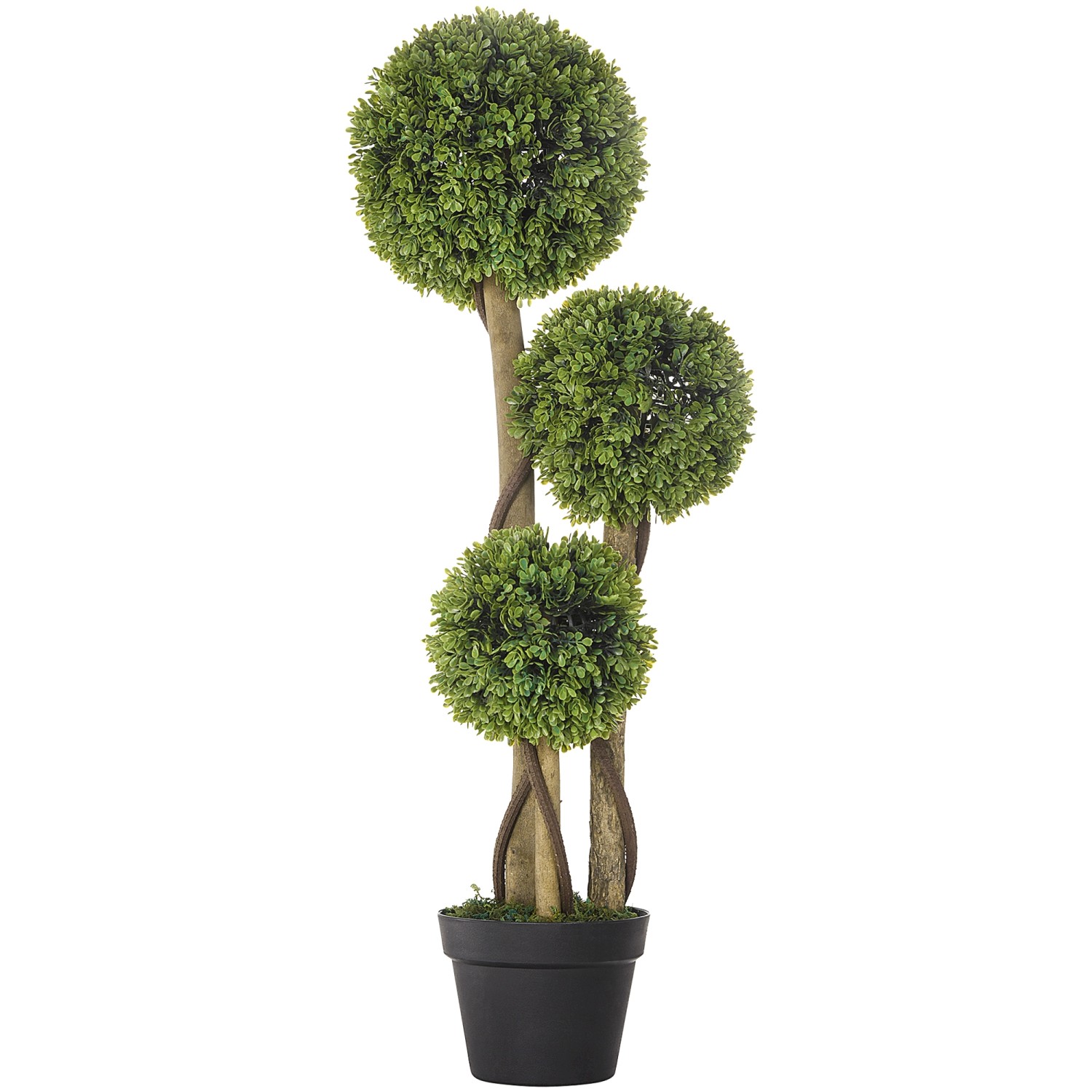 HOMCOM Künstliche Pflanze 90 cm mit Blumentopf Hellgrün