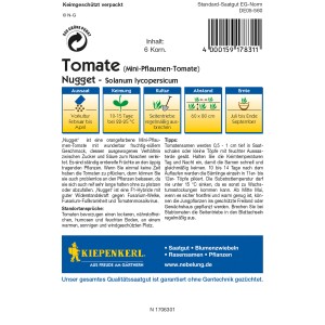 Kiepenkerl Profi-Line Tomaten Nugget Samenpackung, Mini-Pflaumen-Tomate.