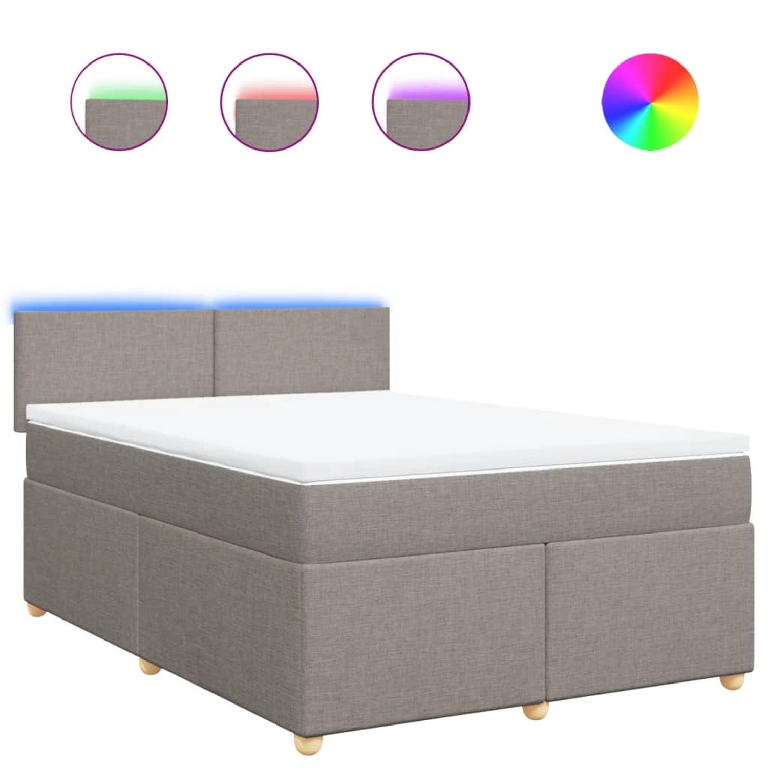 vidaXL Boxspringbett mit Matratze Taupe 140x190 cm Stoff 3288972 günstig online kaufen