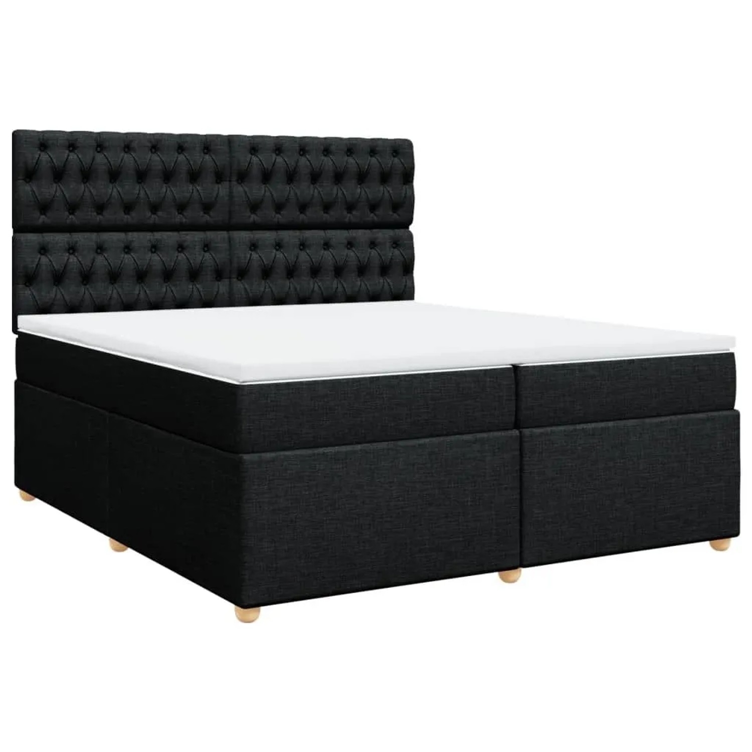 vidaXL Boxspringbett mit Matratze Schwarz 200x200 cm Stoff 3291396 günstig online kaufen