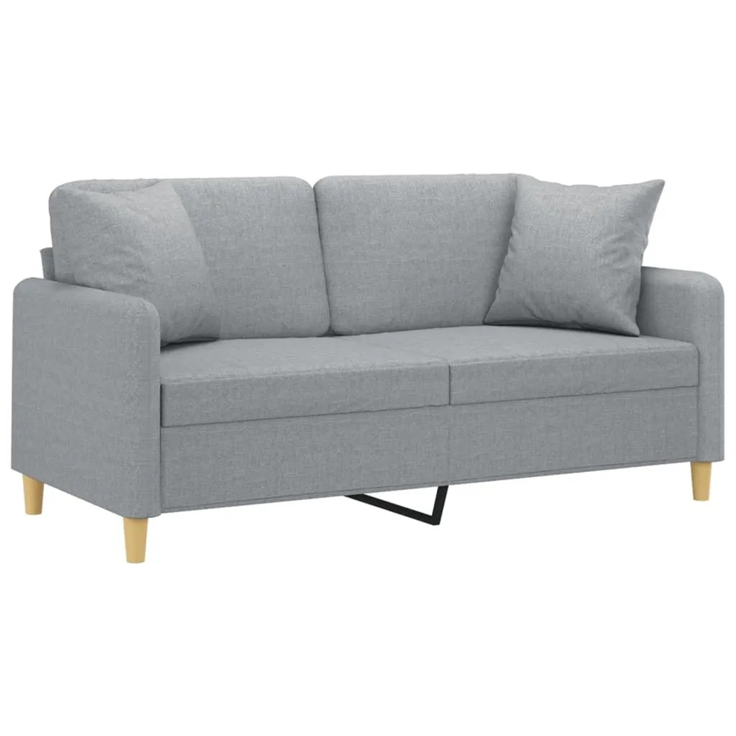 vidaXL 2-Sitzer-Sofa mit Zierkissen Hellgrau 140 cm Stoff 3200909 günstig online kaufen