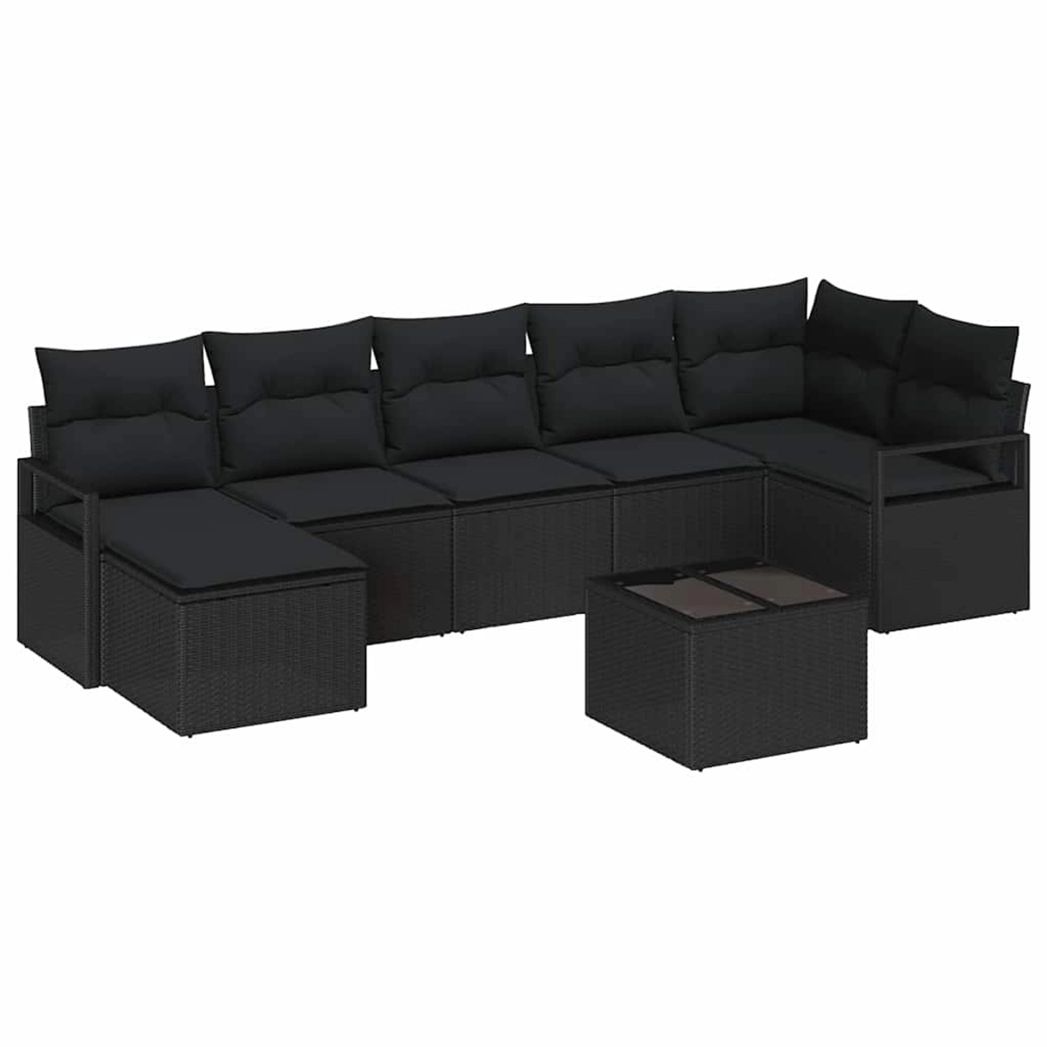 vidaXL Garten-Sofa-Set 8-Tlg Schwarz Poly Rattan 3346483 günstig online kaufen