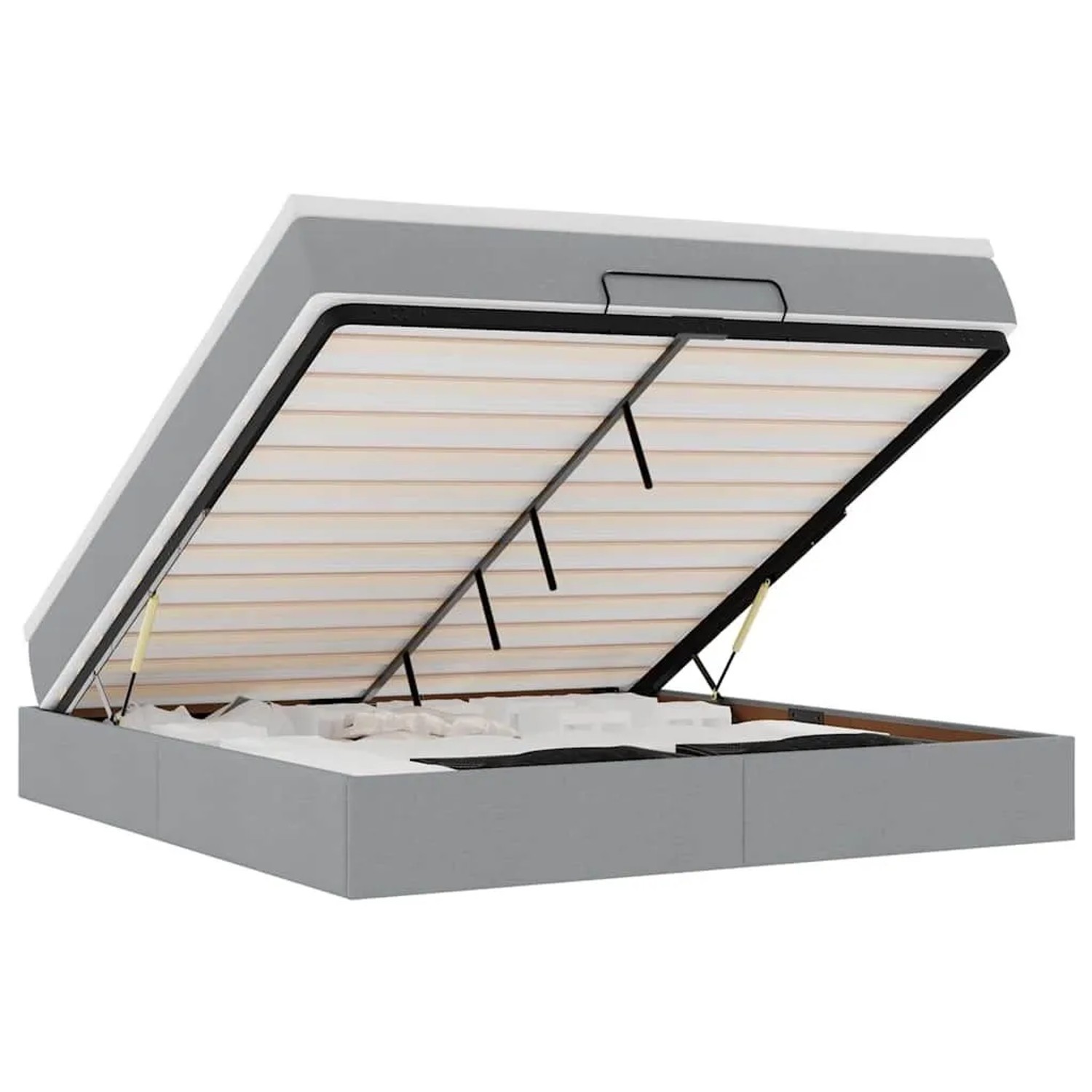 vidaXL Ottoman-Bett mit Matratze Hellgrau 160x200 cm Stoff 3311120