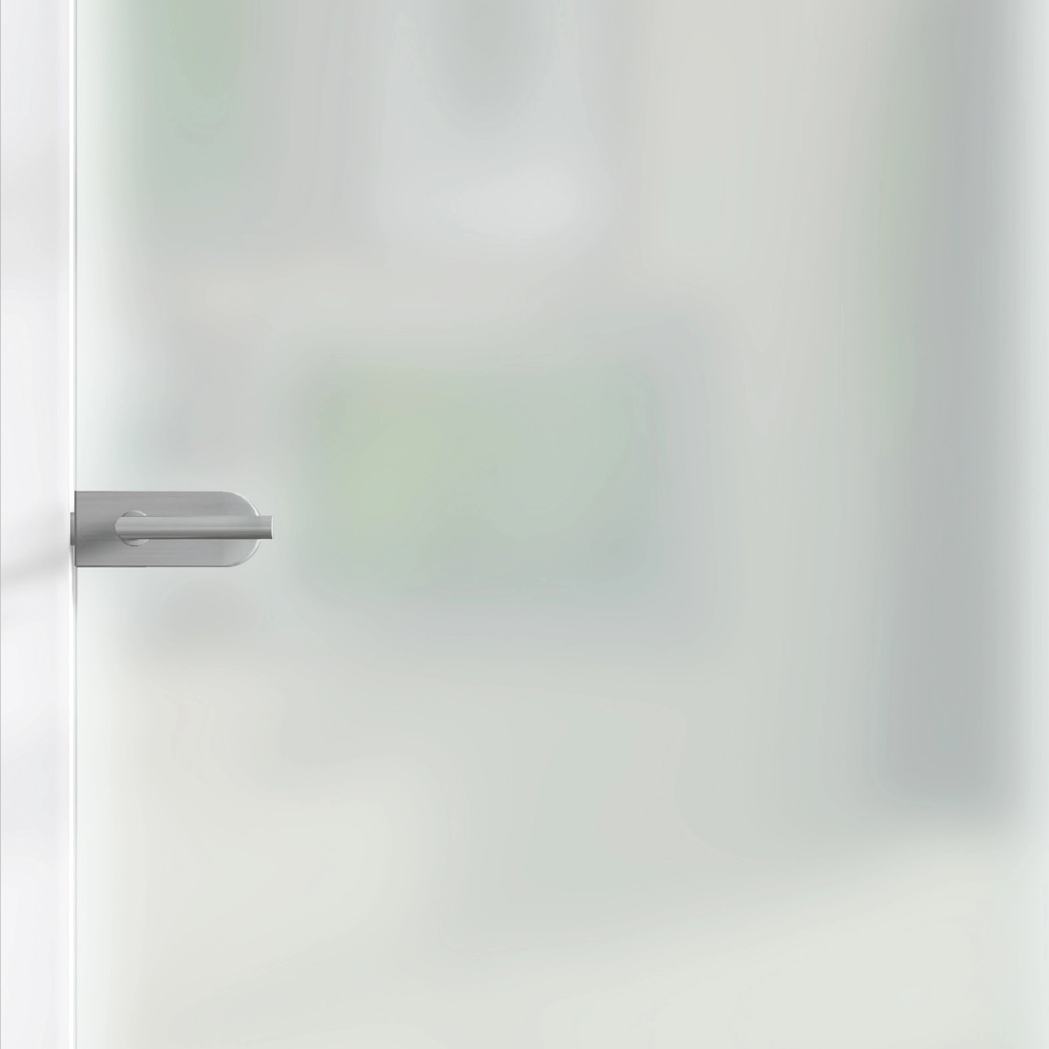 Satinierte Glastür Weißglas, 83,4x197,2 cm, ESG, mit Türgriff. Ideal für mehr Licht im Raum.