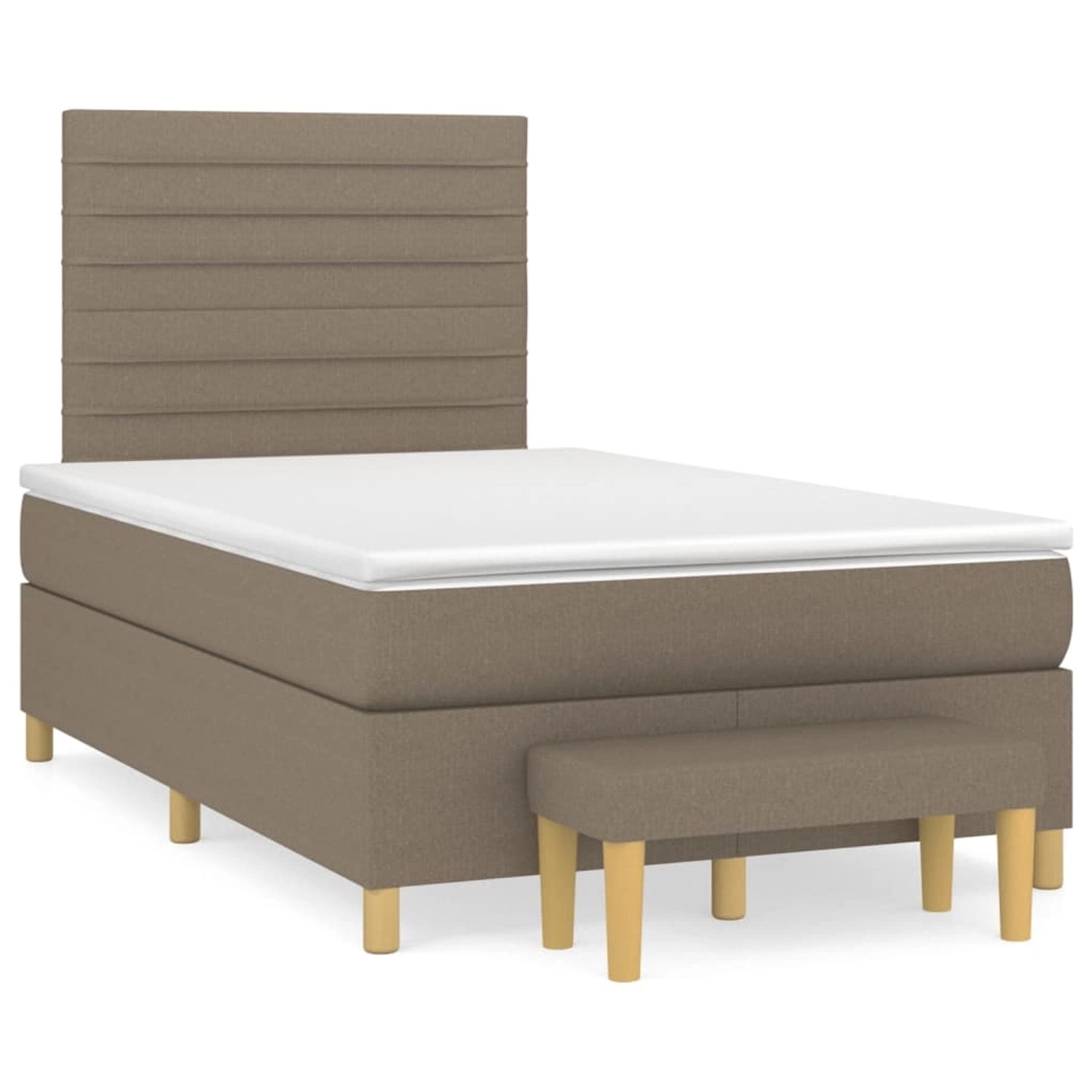 vidaXL Boxspringbett mit Matratze Taupe 120x190 cm Stoff2100629 günstig online kaufen