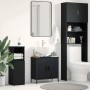 vidaXL Waschbeckenschrank, Schwarz Eichen-Optik, 60x30x60 cm. Badmöbel Set mit Unterschrank und Hochschrank.