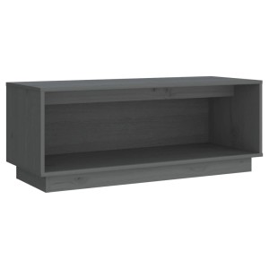 Grauer VidaXL TV-Schrank aus Kiefernholz, 90x35x35 cm, mit offenem Fach.
