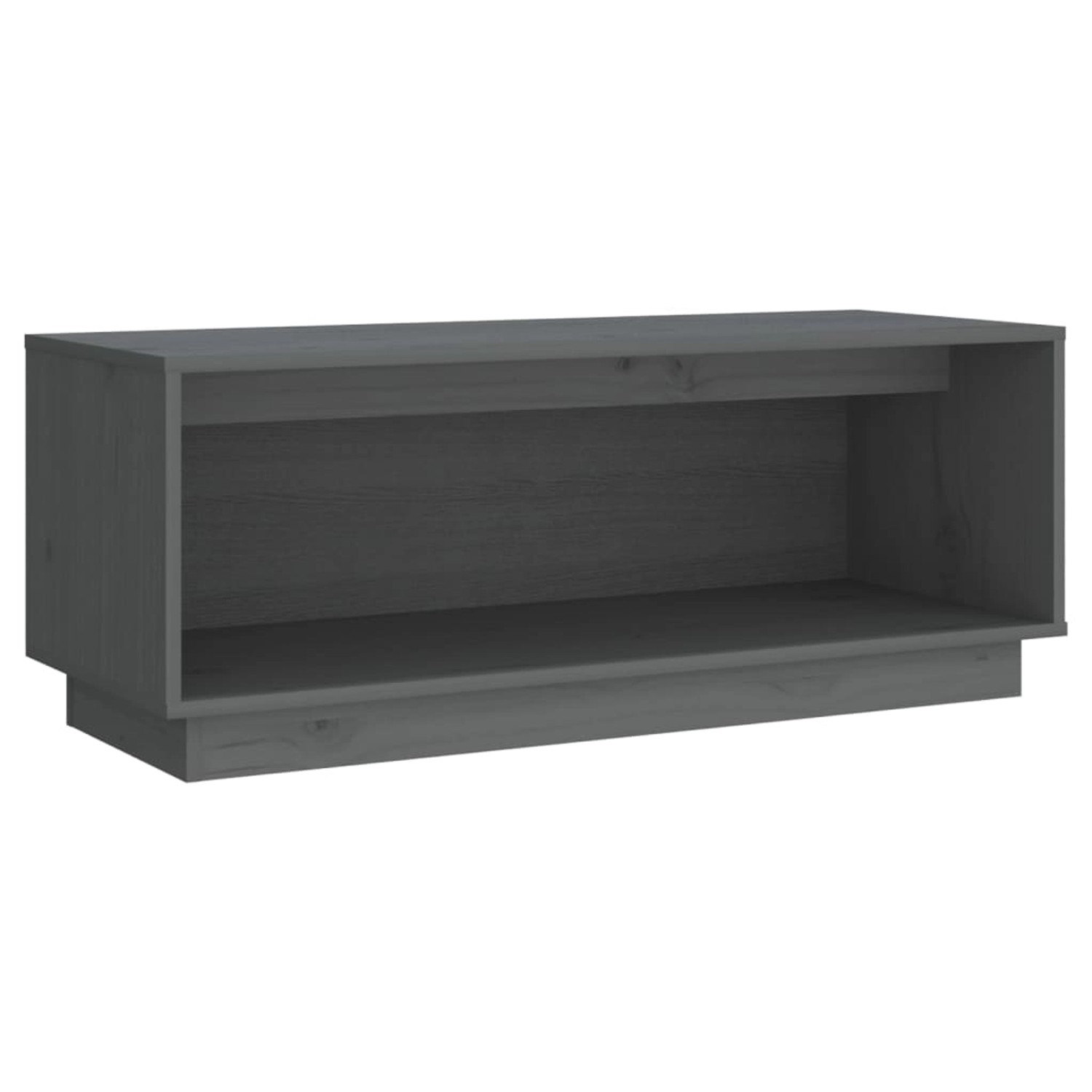 Vidaxl Tv-schrank Grau 90x35x35 Cm Massivholz Kiefer günstig online kaufen