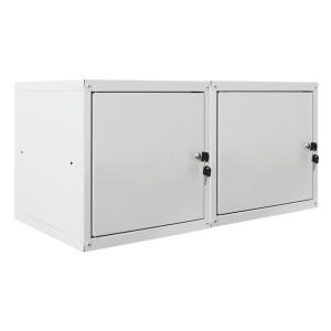 PROREGAL Mega Deal: 2 graue Schließfachwürfel Cubic, 35x35x35 cm, für Garderobe oder Umkleide.