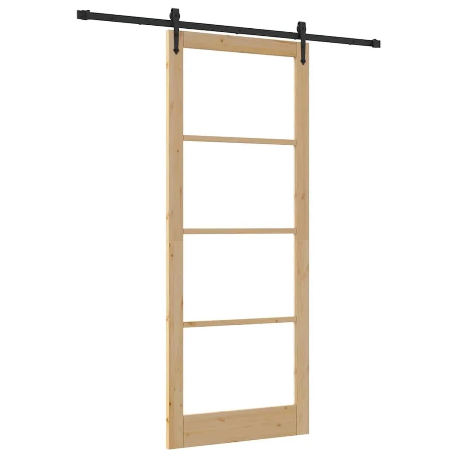 vidaXL Schiebetür Natur und Schwarz 93 x 232 cm 3332403