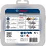 Bosch X-Lock Trenn- und Fächerschleifscheiben-Set 125 mm in Verpackung. Für Winkelschleifer, Metall, Inox, Holz, Kunststoff.