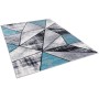 Blauer Designer Teppich Brilliant Magic 160x230cm mit modernem geometrischen Muster.