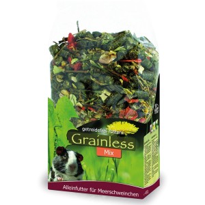 JR Farm Meerschweinchenfutter Grainless Mix, 650g Packung. Getreidefreies Futter mit Kräutern und Gemüse.
