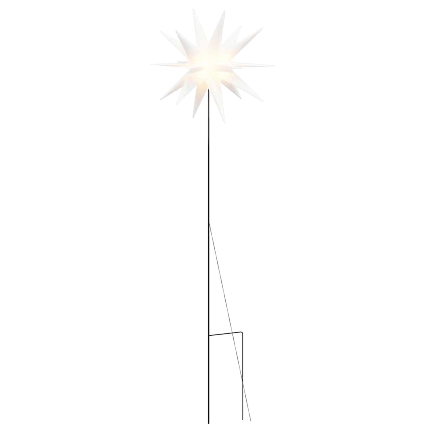 vidaXL LED-Weihnachtsstern mit Erdspieß Faltbar Weiß 57 cm 356191