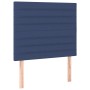 Blaues Boxspringbett Kopfteil mit Stoffbezug, Teil eines vidaXL Betten Sets.