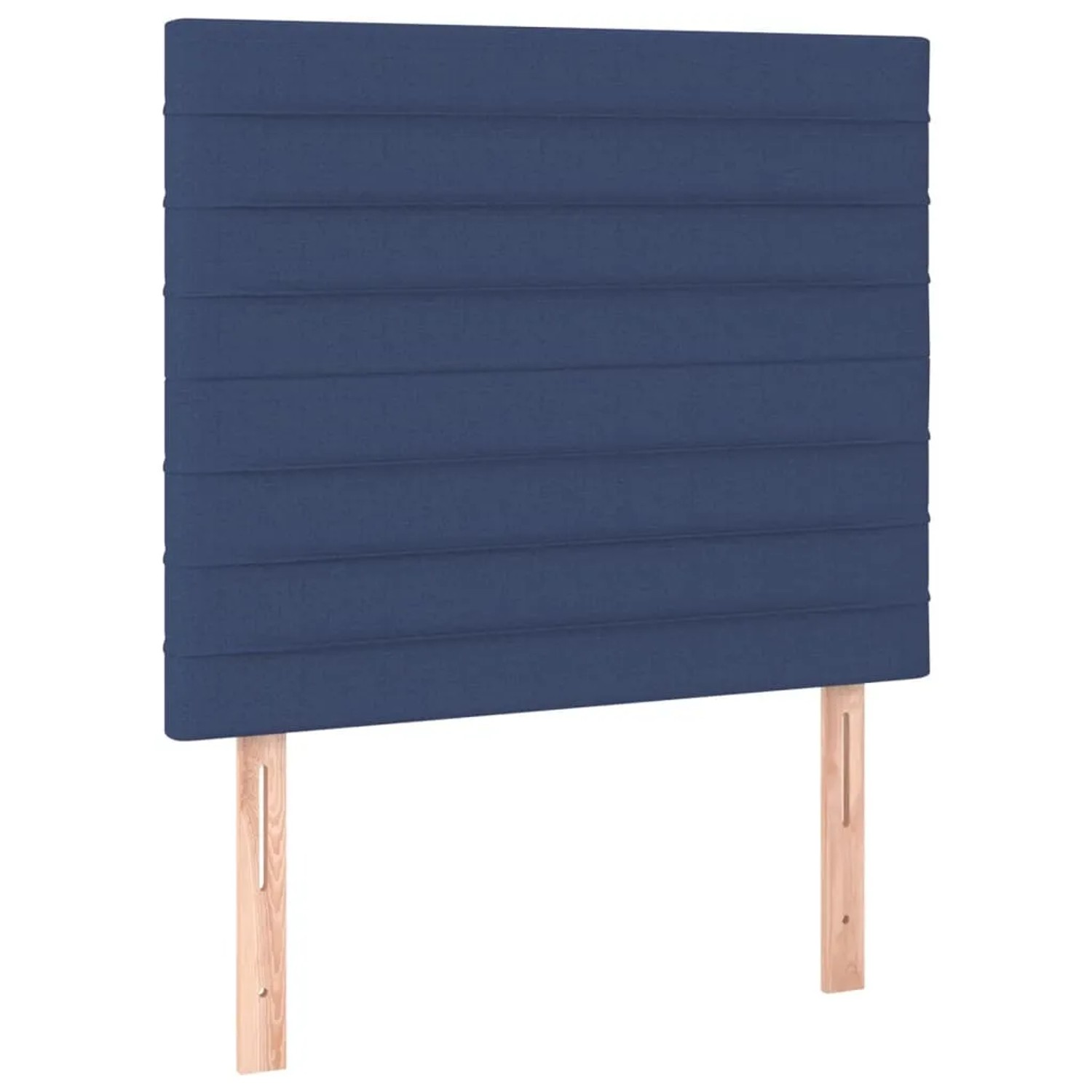 Blaues Boxspringbett Kopfteil mit Stoffbezug, Teil eines vidaXL Betten Sets.