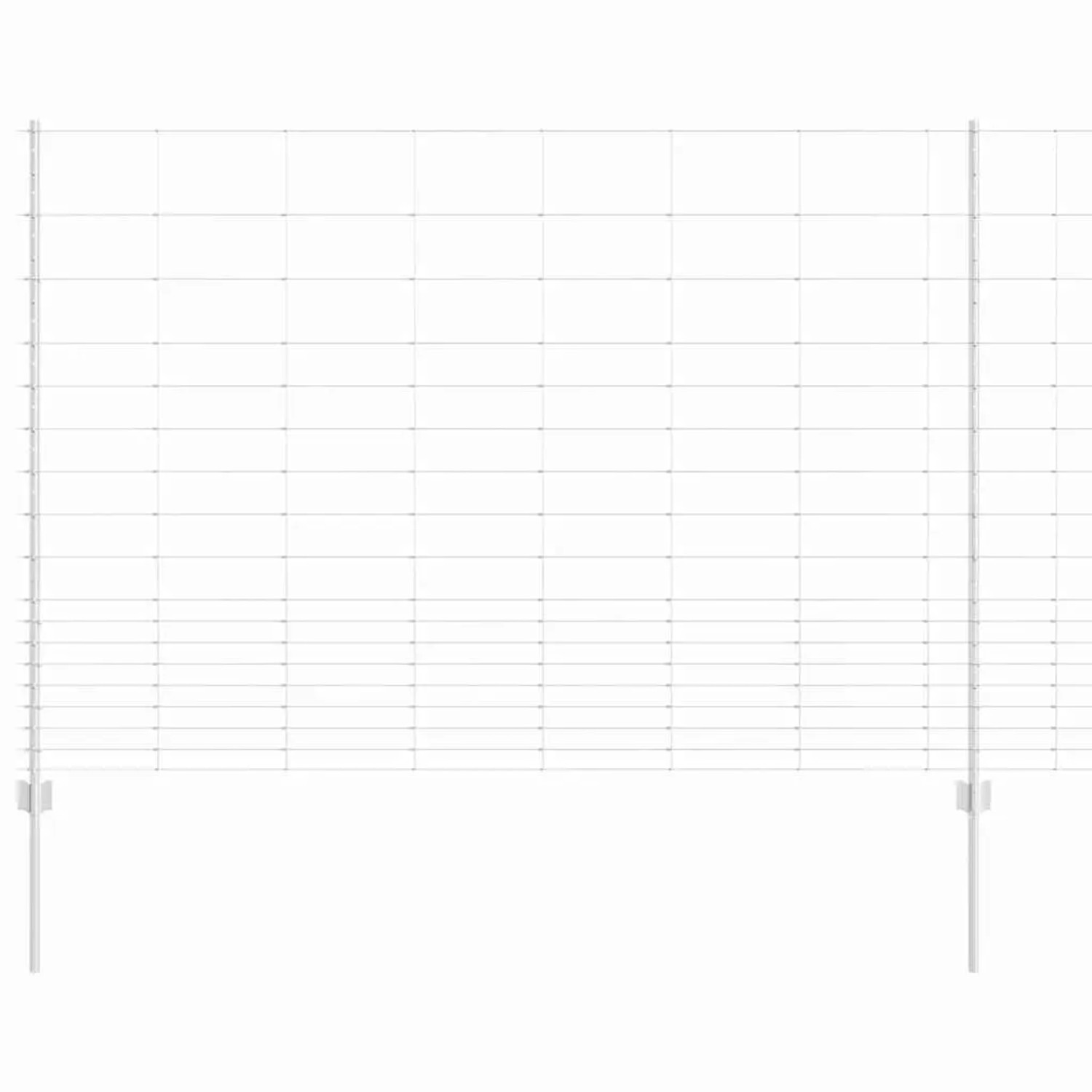 vidaXL Zaun mit Pfosten Silber 1,5 x 50 m Stahl 3337162 günstig online kaufen