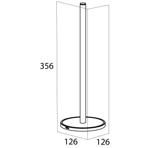 Freistehender Tiger Tune Reserverollenhalter aus gebürstetem Messing und Schwarz, Maße: 356x126x126 mm.