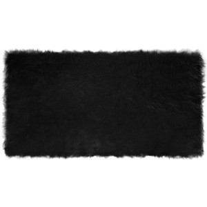 Schwarzer vidaXL Kunstschaffell Teppich Tafalla, 80x150 cm, aus Polyester.
