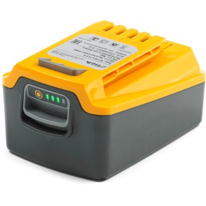 Stiga Akku E 24, 20 V/4 Ah für Rasenmäher Zubehör. Gelb-grauer Akku mit Ladezustandsanzeige.