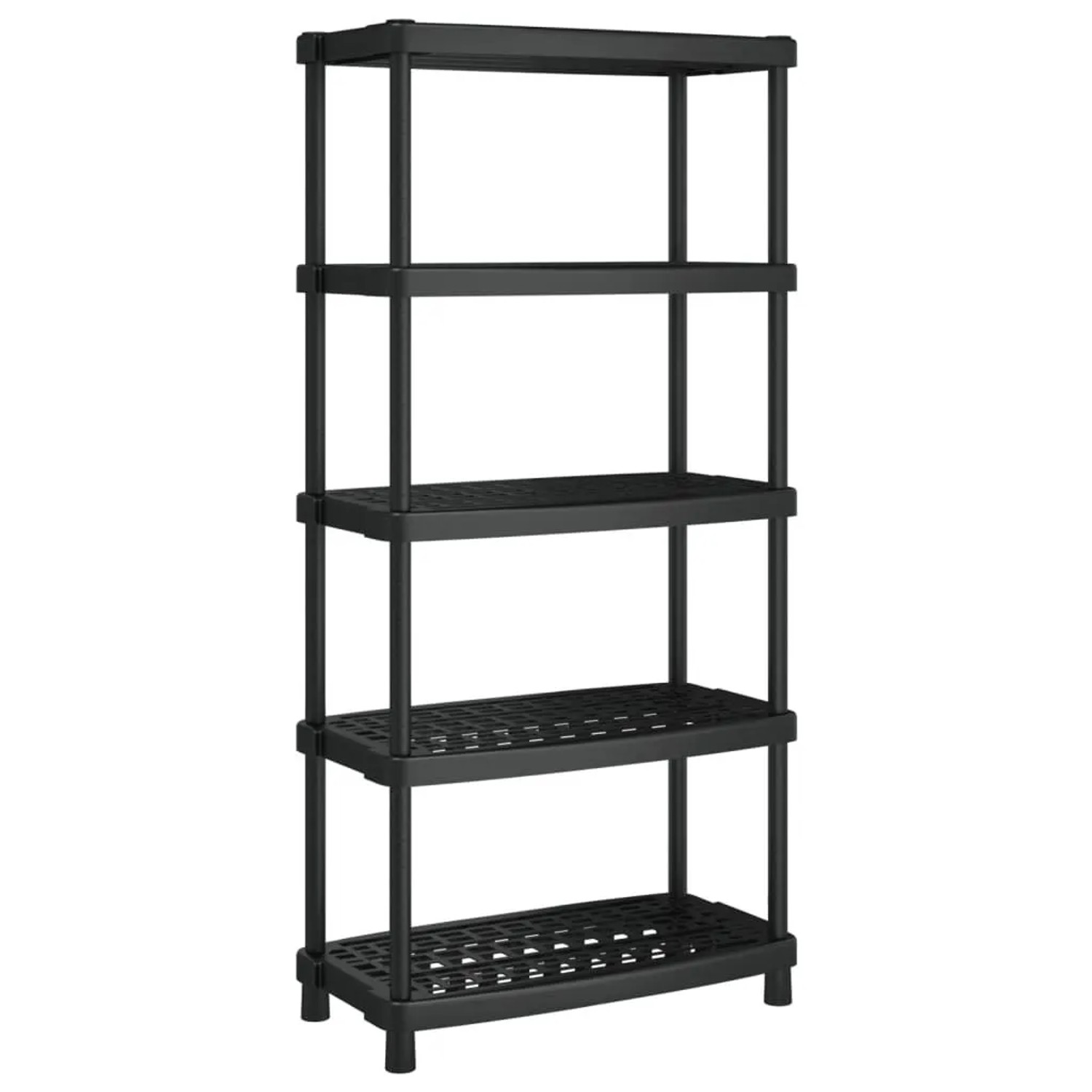 vidaXL Lagerregal 5 Böden Schwarz 93,5x45,5x194,5 cm PP 4007261