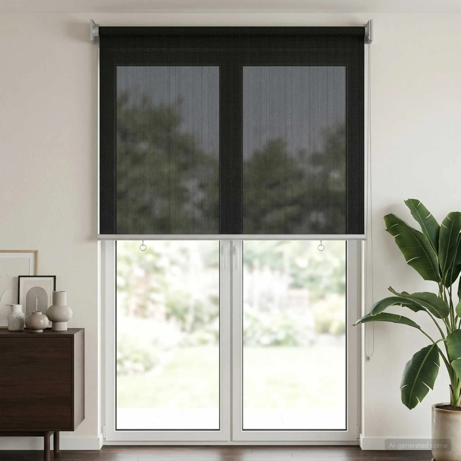 vidaXL Außenrollo 90% UV-Block Schwarz 80 x 230 cm HDPE 42036078