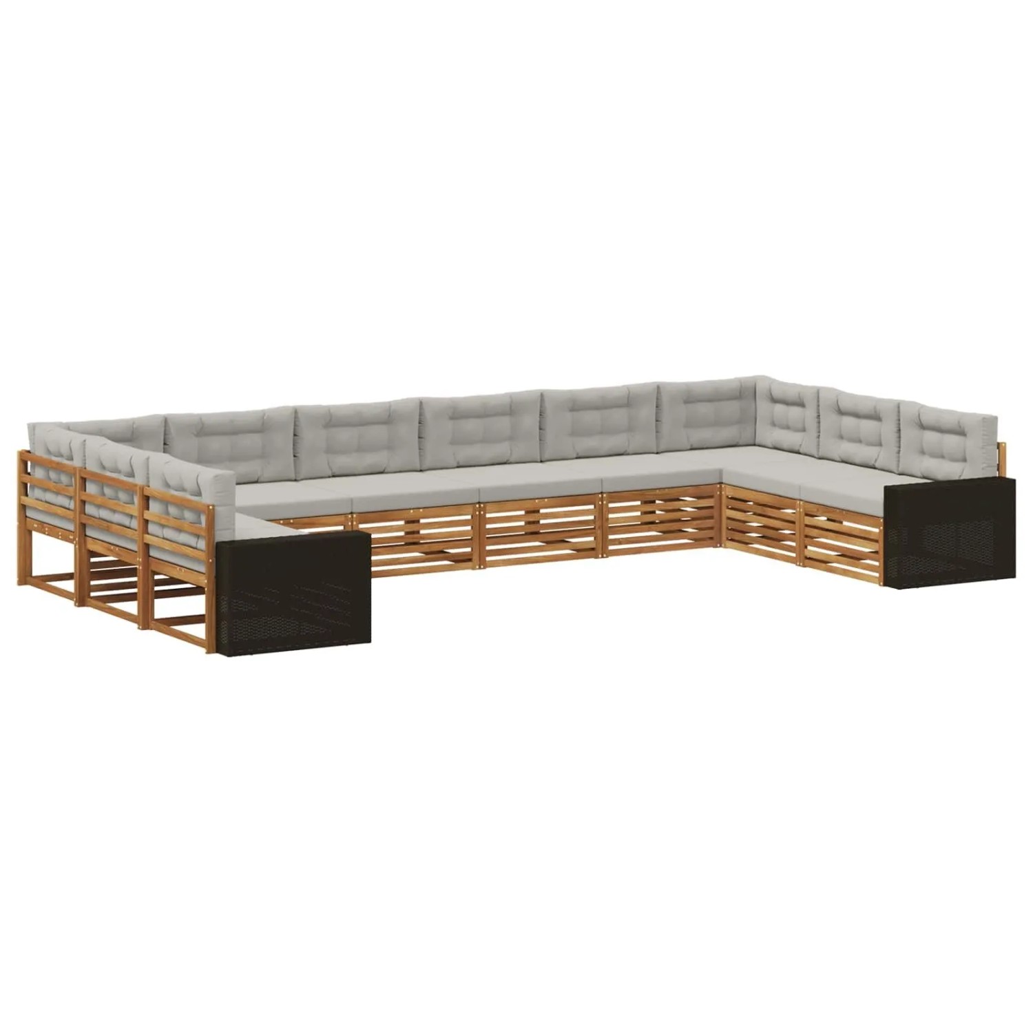 vidaXL Sofagarnituren mit Kissen 10 Stk Massivholz Akazie 3383904