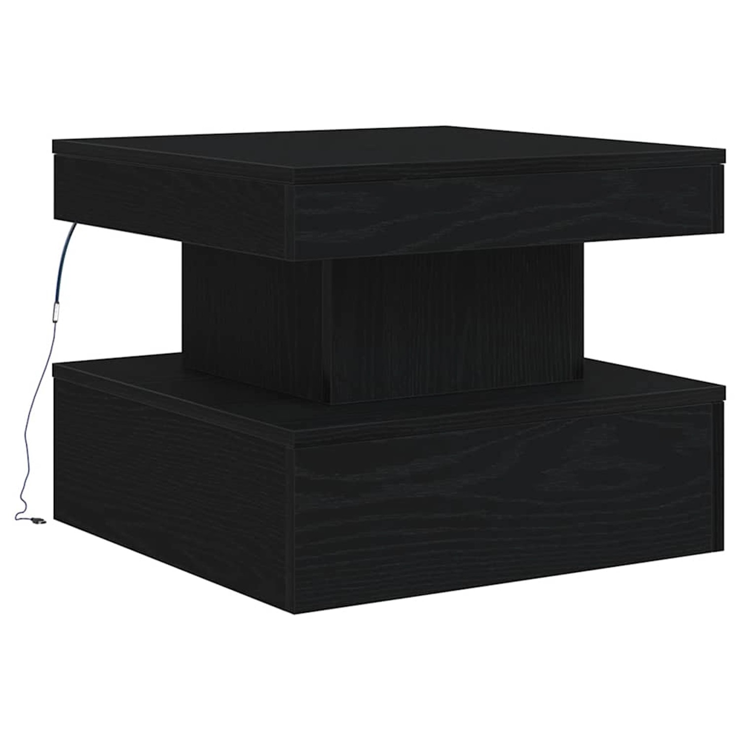 vidaXL Couchtisch mit LED-Leuchten Schwarz Eichen-Optik 50x50x40 cm 862255 günstig online kaufen