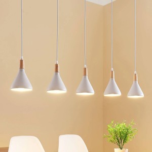 Lindby Pendelleuchte Arina 9621809 Modern in Weiß aus Metall 5-flammig E14 Wohnzimmerleuchte