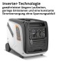 STAHLWERK Inverter Stromgenerator IG 4000 ST, weiß-schwarz, mit Bedienfeld und Steckdosen für mobile Stromversorgung.