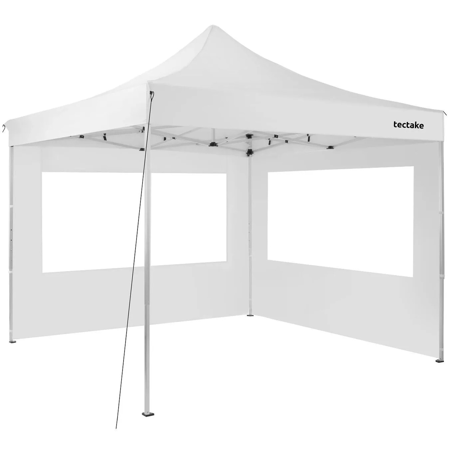 Tectake Aluminium Faltpavillon Olivia 3 x 3 M Wasserdicht  300 x 300 x 280 cm Weiß