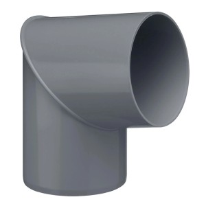 Inefa Rohrbogen 80 Grad DN 75, Anthrazit, für Fallrohr Dachentwässerung.
