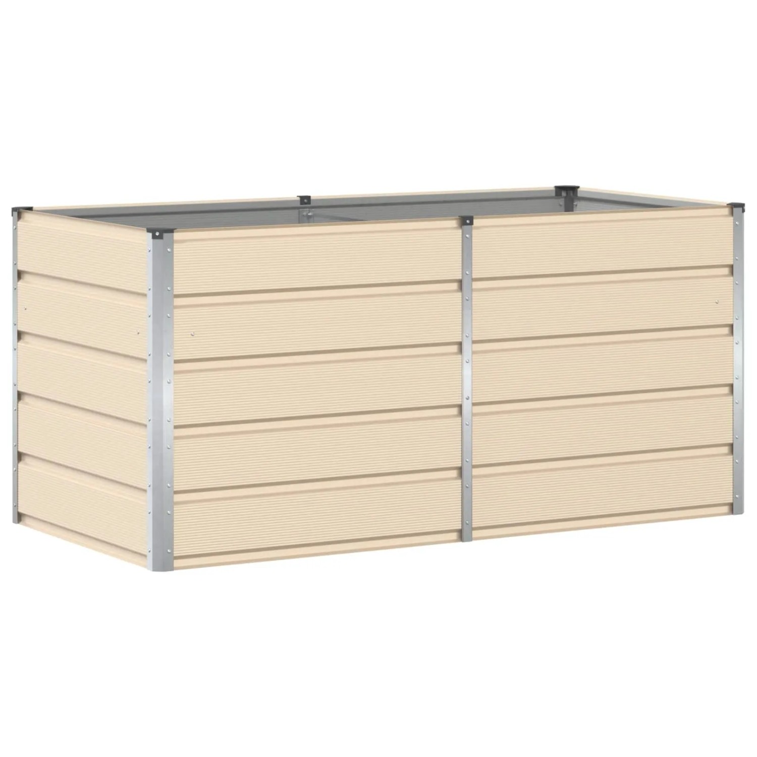 vidaXL Pflanzkübel Elfenbein 160 x 80 x 75 cm Stahl 42018089