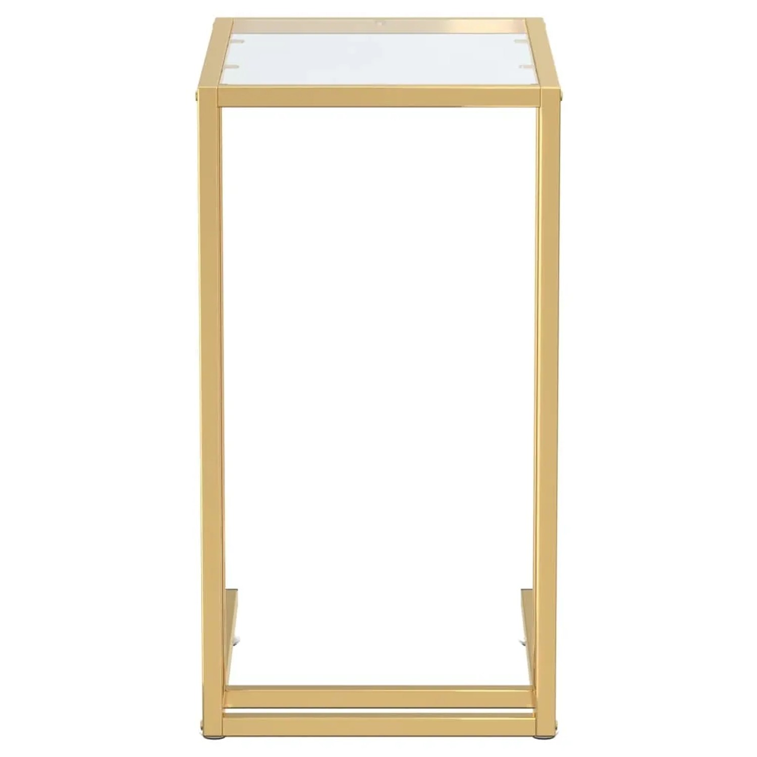VidaXL Computer-Beistelltisch, transparentes Hartglas, goldenes Gestell, 50x35x65 cm.
