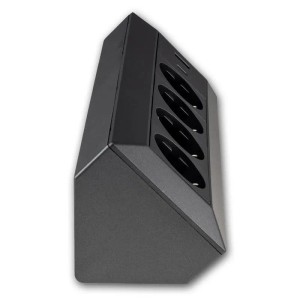 ChiliTec 4-Fach Aufbau Steckdosenblock USB AC Anthrazit