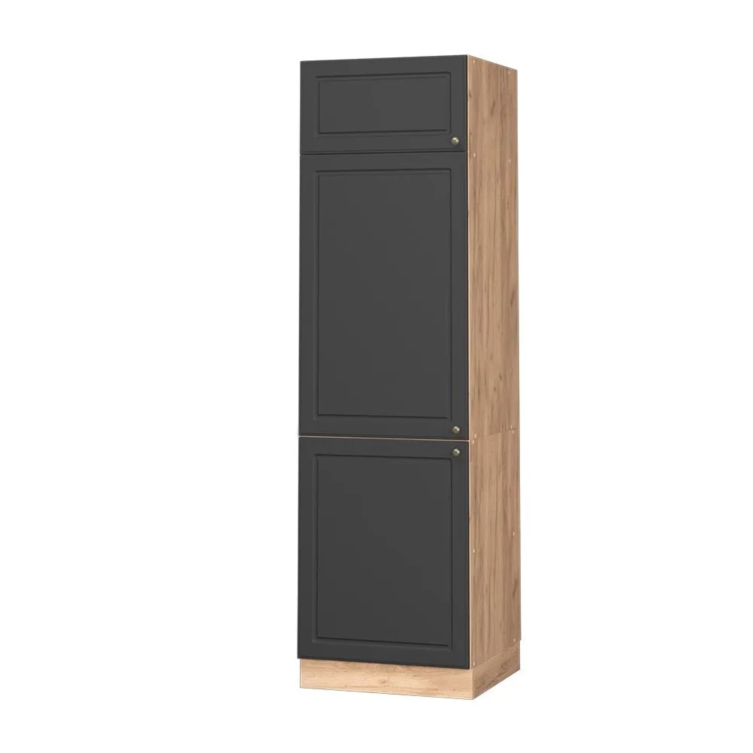 Vicco Kühlumbauschrank Fame-Line Anthrazit-Gold Goldkraft Eiche 60 cm