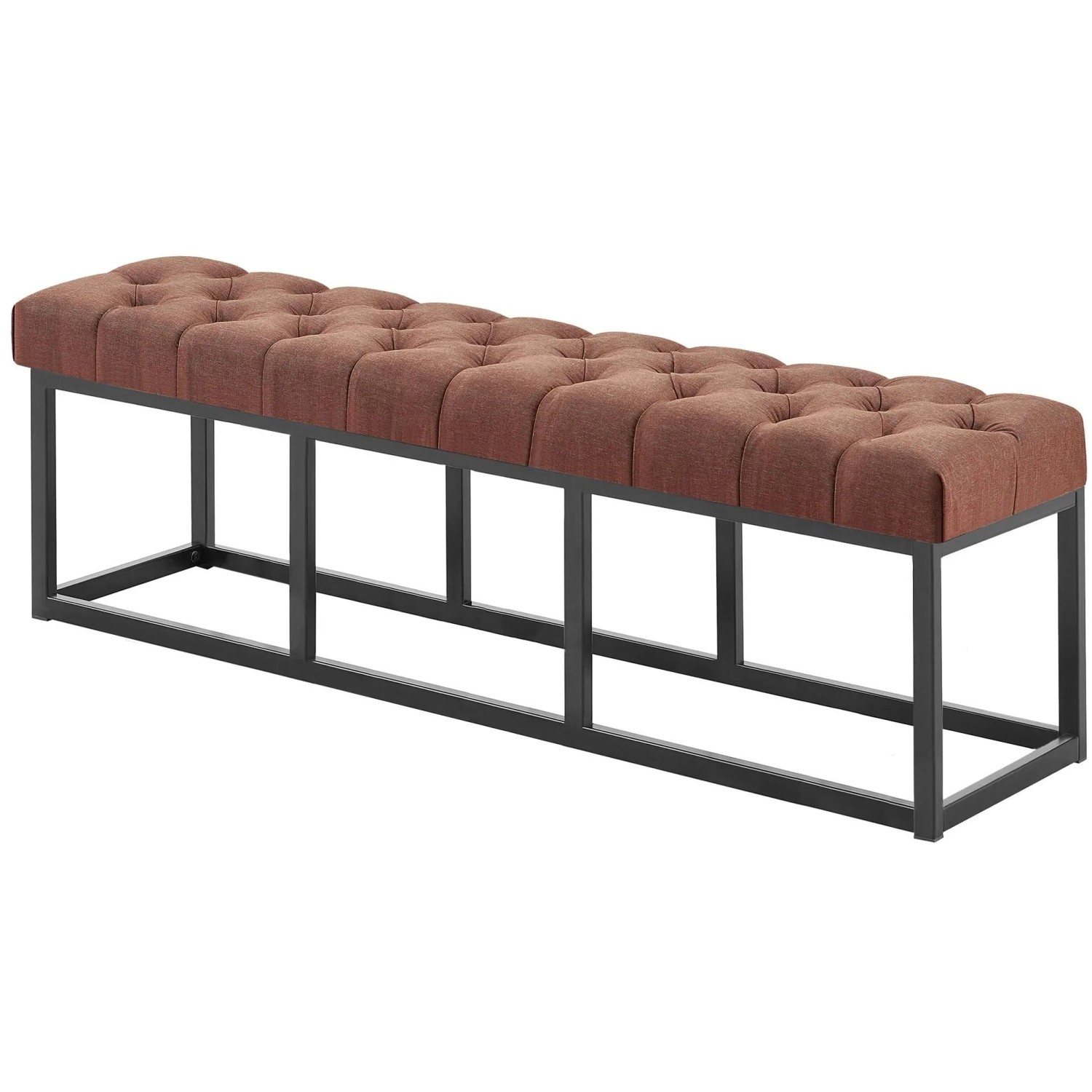 DELUKE Sitzbank MEXICO Stoff Braun 150x38x46cm Sitzbank Flur Sitzhocker Esszimmerbank Polsterbank Schlafzimmer