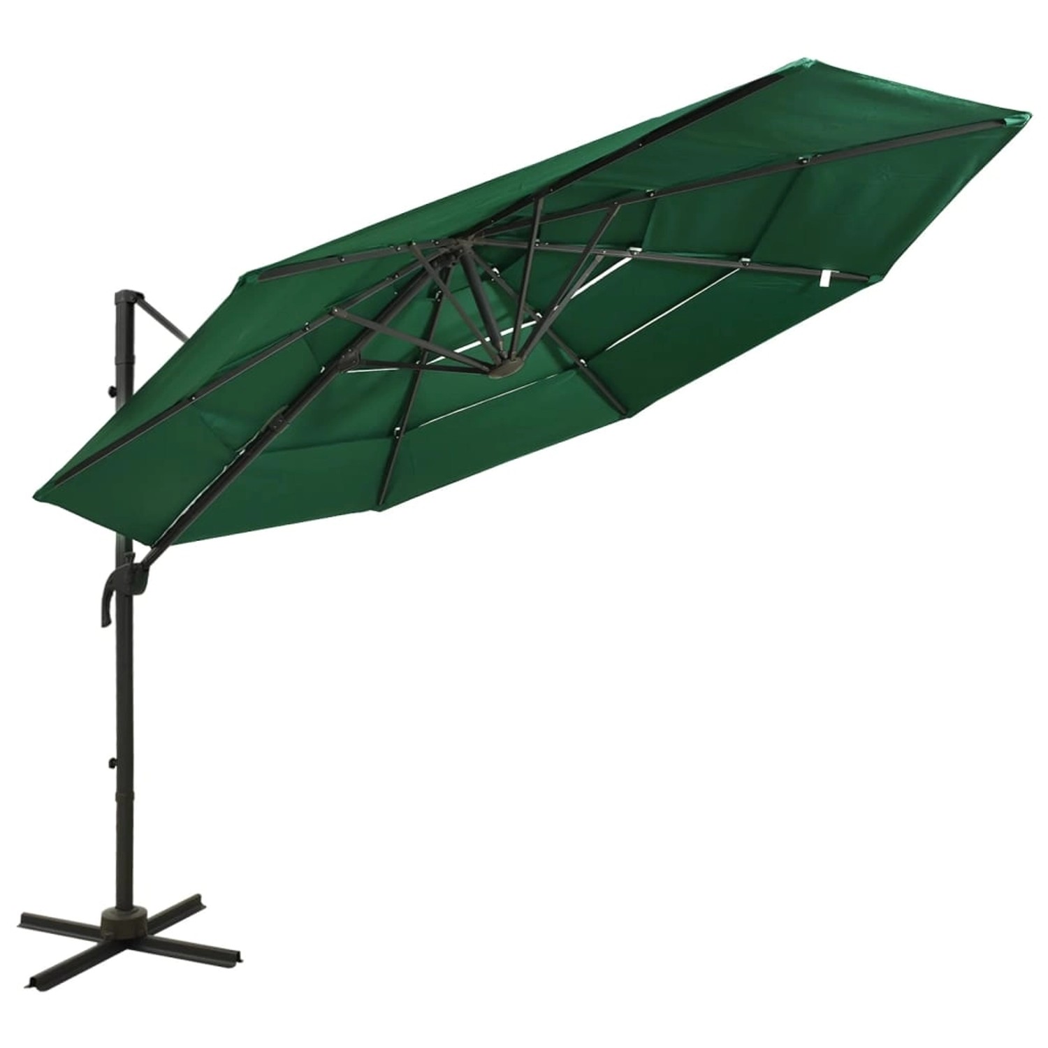 furnicato Sonnenschirm mit Aluminium-Mast 4-lagig Grün 3x3 m günstig online kaufen