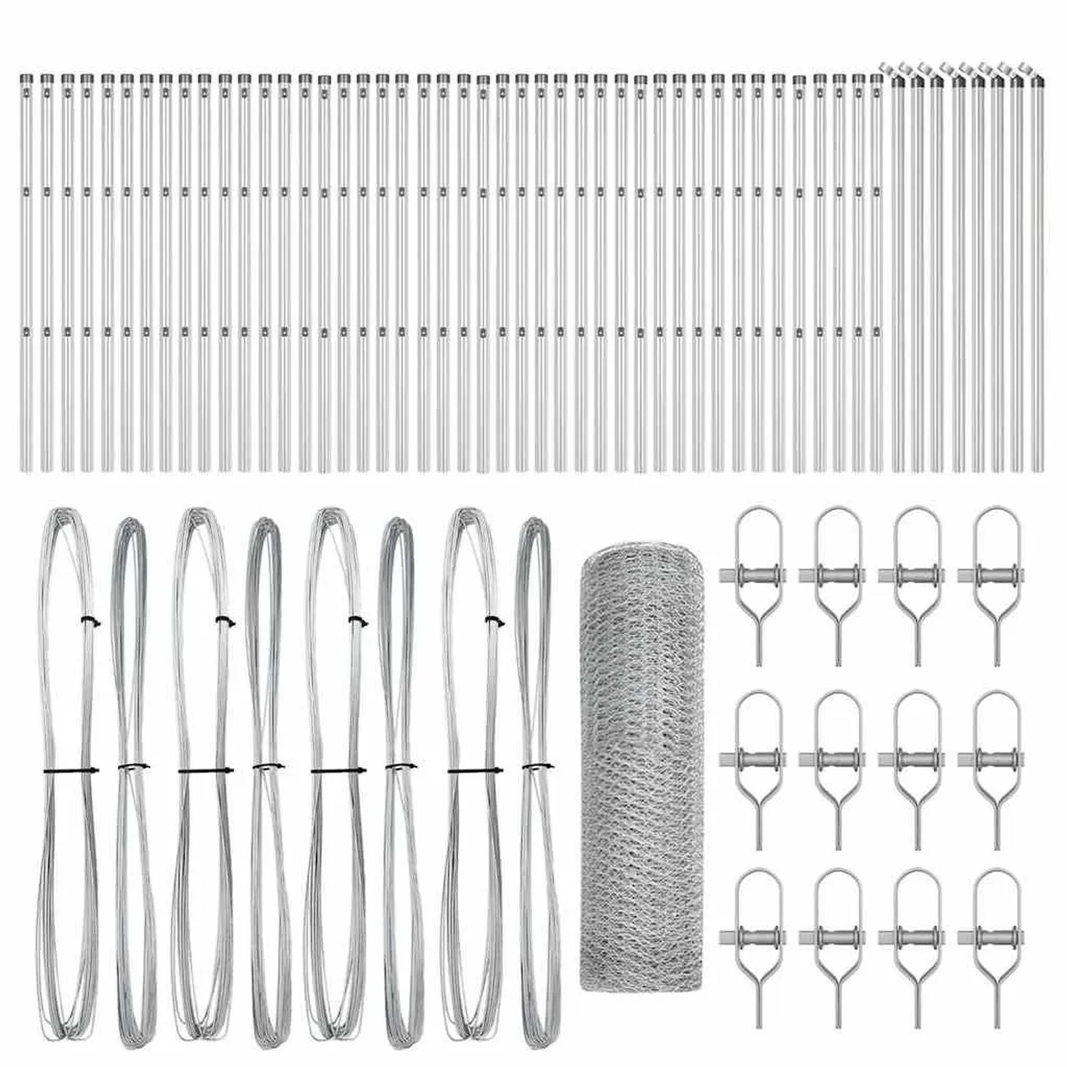 vidaXL Zaunpfosten Silber 100 x 0,8 m 13 mm Maschenweite Stahl 3353022 günstig online kaufen