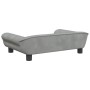 vidaXL Hundebett Hellgrau 70x48x22 cm Samt 172013_5