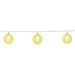 Solar-Lichterkette Zitrone mit 10 LEDs für Garten, Balkon oder Terrasse.