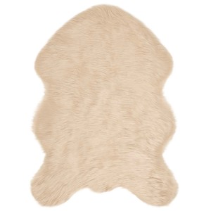 vidaXL Kunstschaffell Teppich Tafalla Beige 60 x 90 cm Polyester 42021497