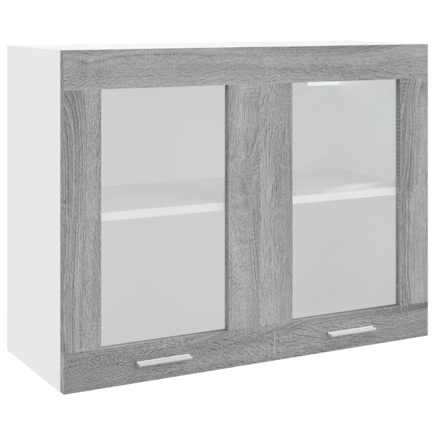 vidaXL Hängeschrank Glas Grau Sonoma 80x31x60 cm Holzwerkstoff