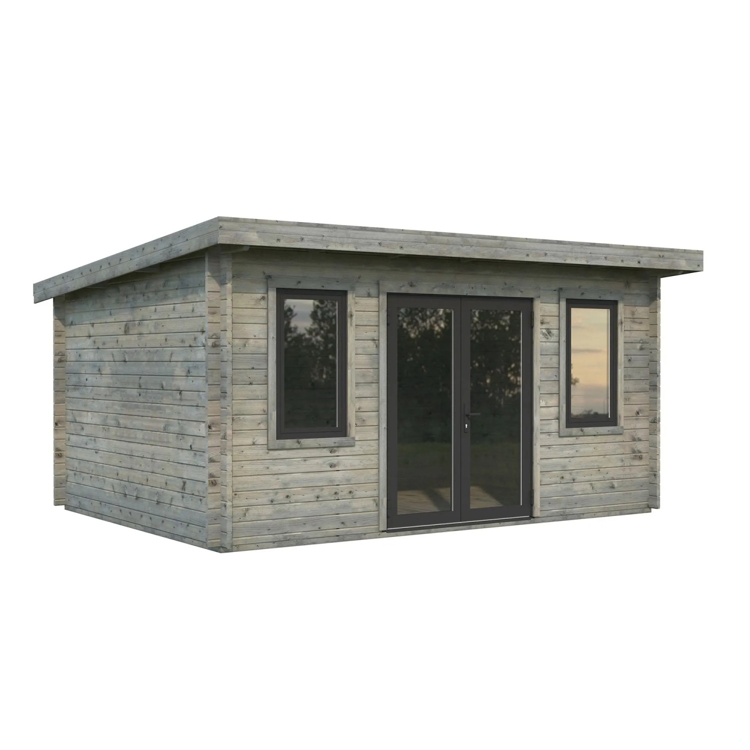 Palmako Holz-Gartenhaus Lisandra Pultdach Tauchgrundiert 470 cm x 350 cm