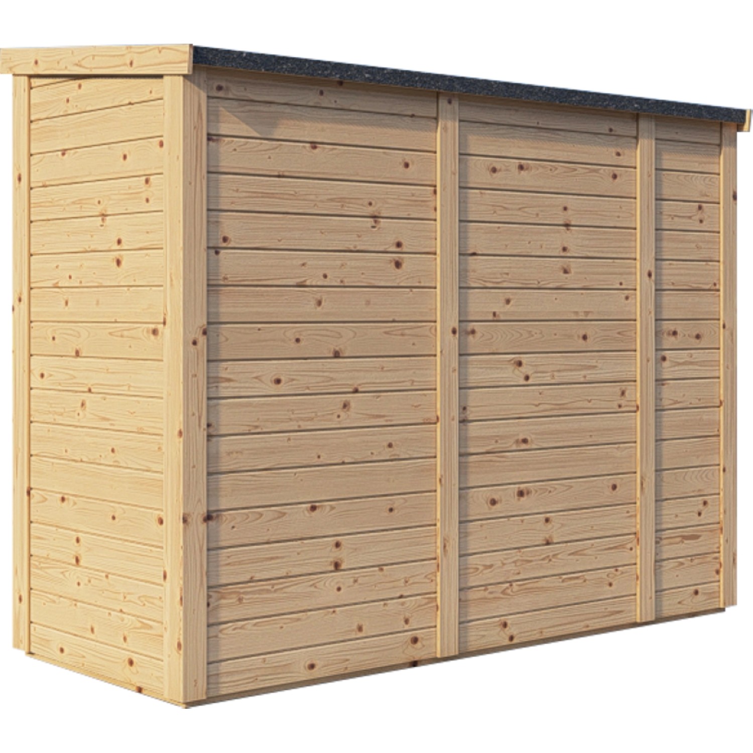 Bertilo Gartenschrank Multibox 3, Natur, 200x82 cm, aus FSC®-zertifiziertem Holz. Ideal zur Aufbewahrung von Gartengeräten.